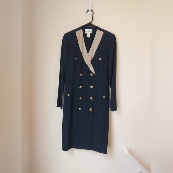 Vintage Danny and Nicole NY Double Breast Business Dress, Size S. - Picture 3 of 11